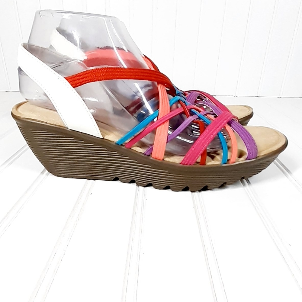 NEW Skechers Womens Parallel - Crossed Wires -Wedge Sandals - Picture 6 of 15